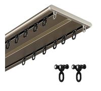 White/Champagne Ultra-thin Double Curtain Track Heavy Duty Ceiling Curtain Track System Silent Ceiling Mounted Room Divider for Bedroom Living Room Hotel Hospital(Gold,3.3m/10.8ft)