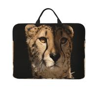 White Cheetah Printed, 14 Inch Laptop Sleeve, Notebook Bag Laptop Case Sleeve Briefcase with Handle