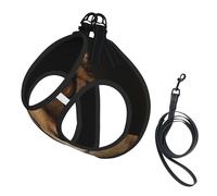 White Cheetah Printed,Pet Harness,Adjustable Reflective Dog Harness,Pet Leash Vest,M