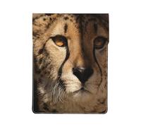 White Cheetah Printed, PU Leather Laptop Sleeve, Notebook Bag Laptop Case Sleeve Tablet Briefcase