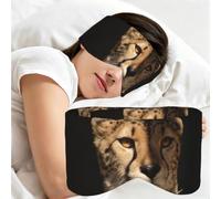 White Cheetah Printed, Sleep Mask for Home Travel, Full Eye Covers Light Blocking Eye Mask Sleep Eye and Ear Muffs