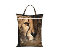 White Cheetah Printed,Travel Dirty Laundry Bag Foldable Dirty Clothes Bag Durable Storage Bag