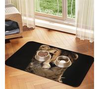 White Cheetah Printed,Waterproof Pet Feeding Mat,PU Leather Placemats for Cat Dog Water Bowl,Food Mats,40x60cm