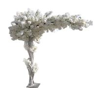 White Cherry Blossom Tree Artificial Flowers Handmade Artificial Cherry Blossom Tree Bedroom Tree Indoor Outdoor Wedding Decoration Suitable for Office Weddings,001,1.2x0.8m/3.9x2.6ft