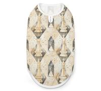 White Chess Pieces Checkmate Dog And Cat Clothes Pet Summer Sleeveless T Shirt Basic Vest M
