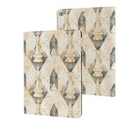 White Chess Pieces Checkmate Slim Case Compatible with iPad 10th 9th 8th 7th Generation 2022 2021 2020 2019 Protective Cover Stand