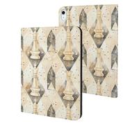 White Chess Pieces Checkmate Slim Case Compatible with iPad 10th 9th 8th 7th Generation 2022 2021 2020 2019 Protective Cover Stand