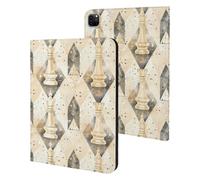 White Chess Pieces Checkmate Slim Case Compatible with iPad 10th 9th 8th 7th Generation 2022 2021 2020 2019 Protective Cover Stand