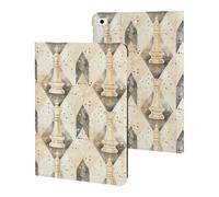 White Chess Pieces Checkmate Slim Case Compatible with iPad 10th 9th 8th 7th Generation 2022 2021 2020 2019 Protective Cover Stand