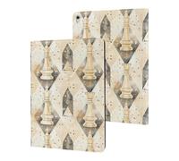 White Chess Pieces Checkmate Slim Case Compatible with iPad 10th 9th 8th 7th Generation 2022 2021 2020 2019 Protective Cover Stand