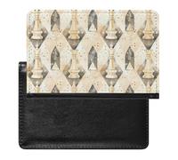 White Chess Pieces Checkmate Slim Passport Holder Credit Card Cover Travel Essentials Wallet