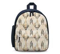 White Chess Pieces Checkmate Small Backpack Cute Mini Shoulder Bag 12.6 × 9.4 × 5.9 Inches Daypack
