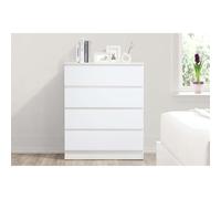 Birlea Oslo 4 Drawer Chest - White, White