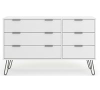 Augusta White 3 Plus 3 Drawer Wide Chest Storage Unit - White