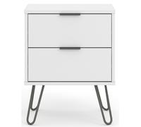 White Chest Wardrobe Sideboard TV Unit Coffee Table - Hairpin Legs - Augusta