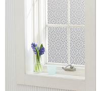 White Chic Geometric Pattern Self Adhesive Window Film,Glass Window Sticker Privacy Window Blinds Decorative Opaque Static Cling/Anti-UV