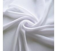 White Chiffon Fabric - Woven Sheer Material - 150cm Wide - Sold by The metre (White)