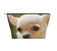 White Chihuahua Dog Face, Toiletry Pouch Makeup Bag Cosmetic Bag Portable Travel Toiletry Bag