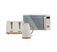 White China Clay Kettle, Toaster and Microwave Set