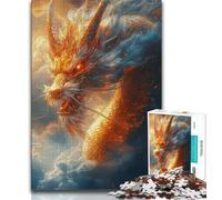 White Chinese Dragon 1000 Pieces Jigsaw Puzzles For Teens And Adults,Stress Reliever Difficult Challenge Enhance Love between Couples 50x75cm