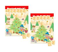 White Chocolate Advent Calendar 85g - Pack of 2 - Festive-shaped white chocolate pieces