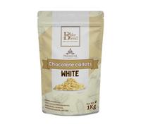 White Chocolate Callets 1kg - Bake Blend - Belgian Style Premium Baking Chocolate Drops for Ganache, Mousse, Melting, Coating, Cookies, Cakes & Dessert Decorations, Smooth Vanilla Flavour