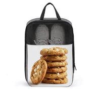 White Chocolate Chip Cookie Stack Shoe Bag for Travel Daily Use Anti-dust Storage Carrier Golf Shoe Pouch