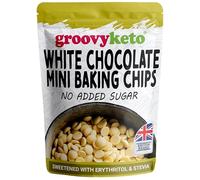 White Chocolate Chips Buttons by Groovy Keto | No Added Sugar | Made with Milk | Baking Chips | Sweetened with Stevia Erythritol | Diabetic Friendly Low Carb Chocolate | Keto Friendly | 210g Pouch