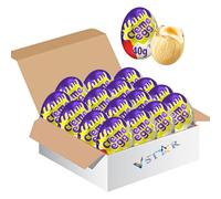 White Chocolate Creme Egg 40g with Gift Tub - Soft fondant-filled white chocolate treat, perfect for gifting and Easter - 2026 New Stock - cdb (48 x Eggs)