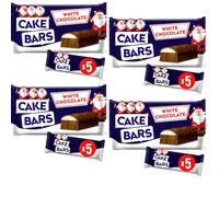 White Chocolate Flavour Festive Cake Bars Pack - 5 x Bars in a Pack - Pack of 4 - Chocolate Flavoured Sponge white chocolate flavour topping - cdb