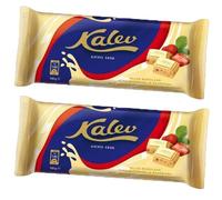 White Chocolate with Biscuit Pieces and Strawberry (100g) - Estonian Brand Kalev [Pack of 2]