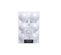 White Christmas Baubles Set, 36pcs 6cm - Matte, Wool & Iridescent White for Tree Decorations (White Matte)