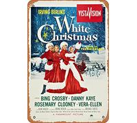 White Christmas (Bing Crosby, Rosemary Clooney) Movie Poster Tin Sign Film Movie Cinema Theater 8 x 12 Inches - Vintage Metal Tin Sign for Home Bar Pub Garage Decor Gifts