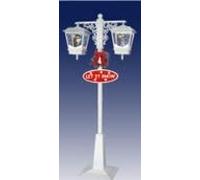 White Christmas Lampost with Twin Snowing Effect Lanterns featuring Snowman and Snowkids - For Indoor or Outdoor Use(Height 188cm) Not to be compared to the Indoor Only Product.