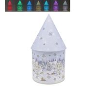 White Christmas LED House for Elegant Holiday Decor | Light-Up Festive Ornament with Warm LED Glow | Snowy Winter Scene for Cozy Indoor Ambiance | Perfect for Christmas Decorations & Gifts