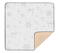White Christmas Snowflake Bow Large Sturdy Baby Playmat for Floor Comfortable Baby Crawling Mat for Babies Infants Toddlers, 50'' x 50''
