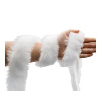 White Christmas Tree Decorations,Tinsel Feathers Garland Long Faux Fur Ribbon Trim Thick Decoration Fluffy Chunky Strands Winding Garlands Trimmings,for Xmas Trees Indoor or Outdoor Home Decor Holiday