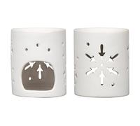 White Christmas Tree-Snowflake Ceramic Decor Wax Melt Burner Tea Light Holder (SnowFlake)