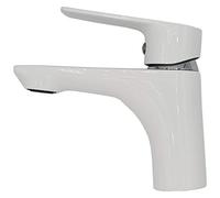 White/Chrome Bathroom Sink Elegant Standing Mixer Tap Single Lever Tap