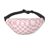 White Chrysanthemum Texture Chart Travel crossbody waist bag, suitable for sports, running, cycling, traveling, fishing boys large waist bag,
