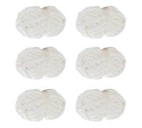 White Chunky Chenille Yarn, 6 PCS Chunky Chenille Yarn for Hand Knitting, Bulky Thick Chunky Plush Yarn for DIY, Extra Bulky Chunky Yarn for Hand Knitting Blankets (30 Yards, 8.8 Ounces Each)