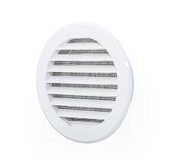 White Circle Air Vent Grille 100mm / 4" with Mesh Round Furniture Ventilation Ducting Cover