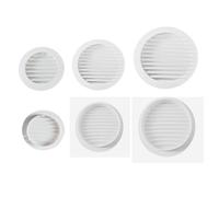 White Circular Ventilation Grille with Flyscreen - Round Air Vent 100mm - 4 inch Rear Spigot - Vent Cover for Bathroom, Kitchen, Wall, Ceiling, Ducting, Pipes - Louvered Grill. Set by MYPURECORE