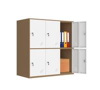 White ckable Metal Locker Cabinet for Office School & Home 6 Door Sto Solut for Students Employees & ff & Design (6D WH)
