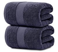 White Classic Luxury Soft Bath Sheet Towels - 700 GSM Cotton Luxury Bath Towels Extra Large 89x178 cm, Absorbent and Quick Dry, Hotel Quality Extra Large Bath Towels Oversized, Navy Blue, 2 Pack
