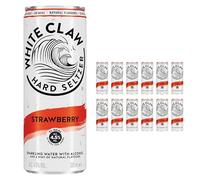 White Claw Strawberry Hard Seltzer 12 x 330ml Cans 4.5% ABV, Ready-to-Drink, Low Calorie, Gluten Free