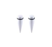 White Clear Piercing Tapers Ear Plugs for Women Men Special Chunky Spike Round Thick Acrylic Ear Gauges Expander Stretchings Plug Unisex Body Jewelry Long Ear Expanders (White, 5/8" (16mm))