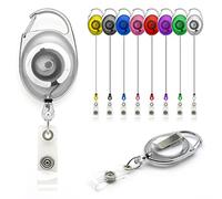 White Clear YoYo Retractable Reel Holder - by Lanyards Tomorrow Extendable Ski ID Identification Pass Badge Card Holders Security Access Control Carabiner with Metal Back Belt Clip Yo Yo | 1pc