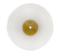 White Close Stitched Metal Polishing Buffing Mop 6" x 0.5" 1 Section 2nd Stage