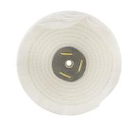 White Close Stitched Metal Polishing Buffing Mop 6" x 1.5" 3 Section 2nd Stage